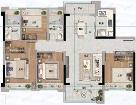 美林湖4室2厅2卫户型图