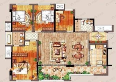 朗基八俊里3室2厅2卫户型图