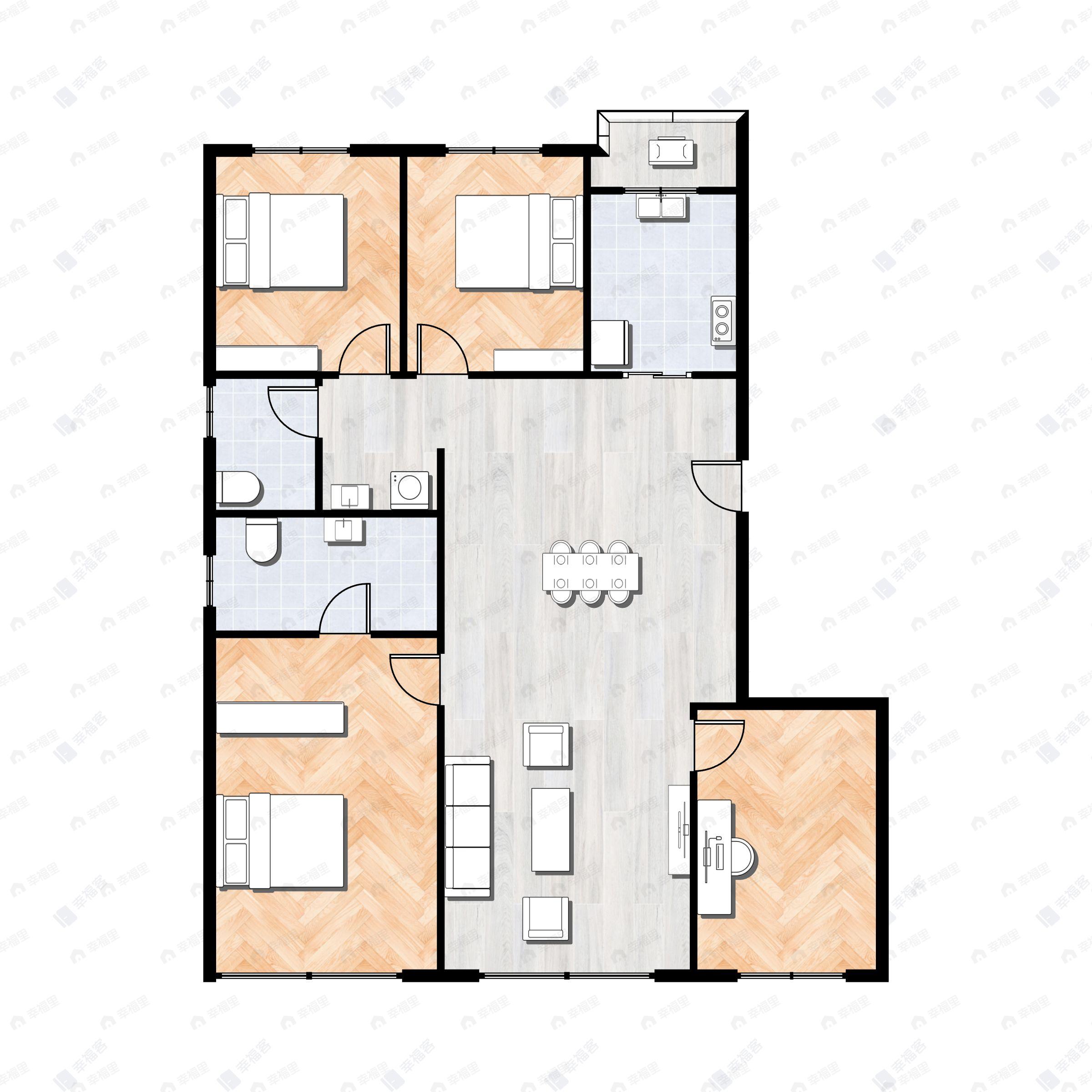 中海兴叁號院4室2厅2卫户型图