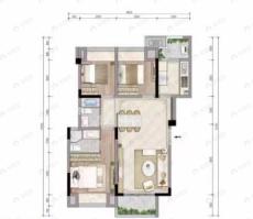 北辰悦来壹号3室2厅2卫户型图