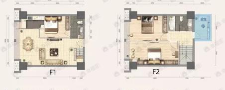 3室2厅2卫建面62平户型图