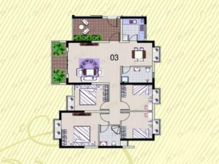 顺欣花园4室2厅2卫户型图