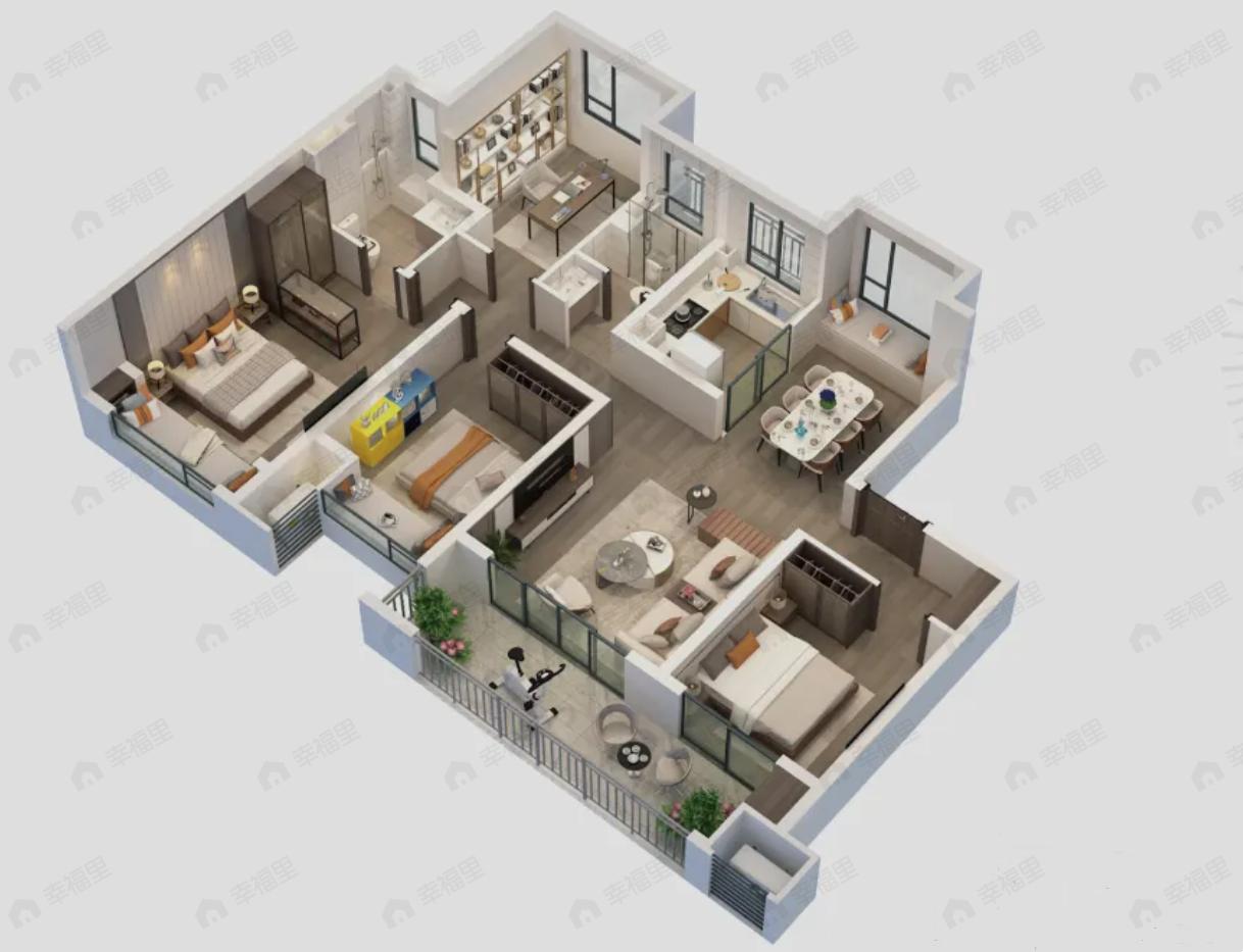 华发未来城4室2厅2卫户型图