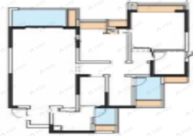 成都融创春风十里3室2厅2卫户型图