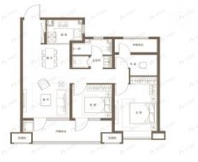 国信棠樾云邸3室2厅2卫户型图