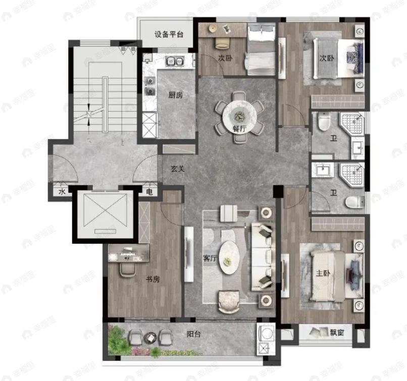 云亭里4室2厅2卫户型图