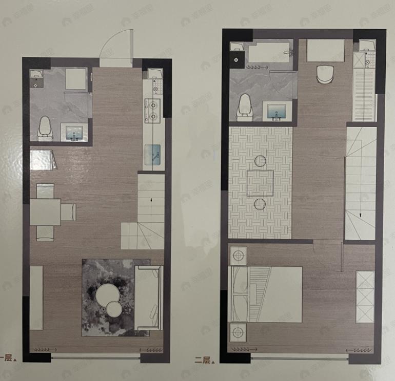 1室1厅2卫建面49平户型图