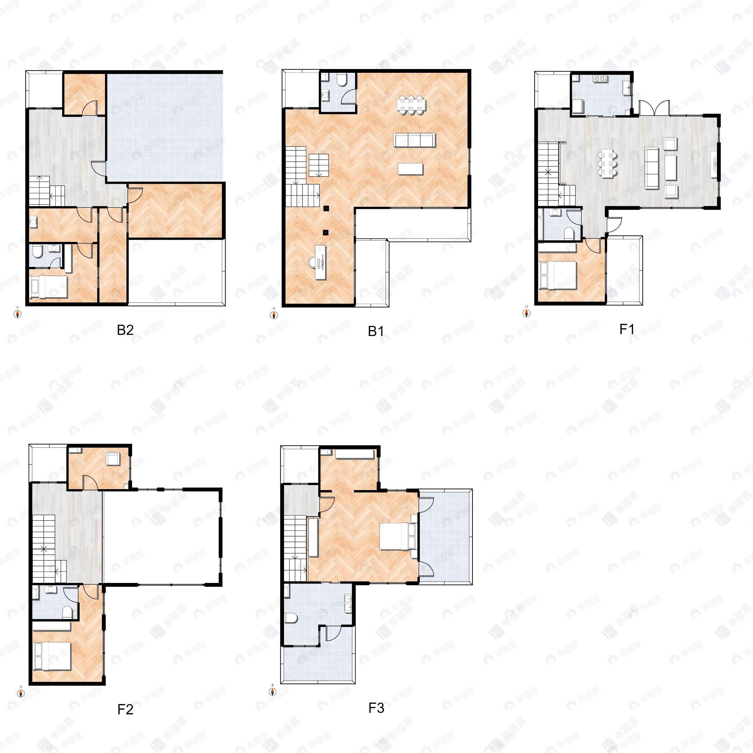 5室4厅5卫建面320平南|北户型图
