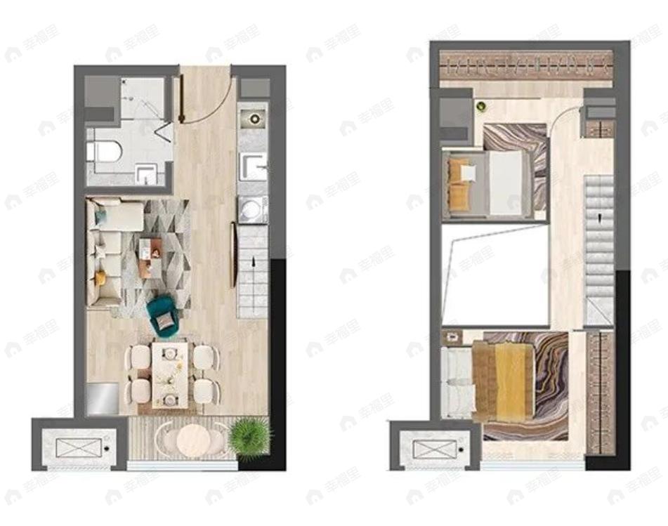 招商碧桂园星空墅2室2厅1卫户型图