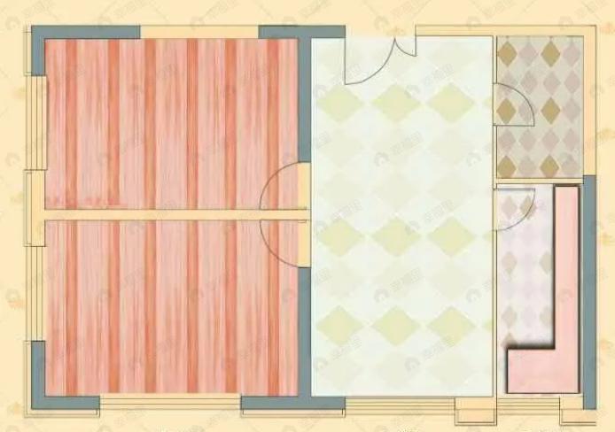 富海公馆2室1厅1卫户型图