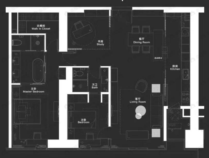 2室2厅2卫建面182平户型图