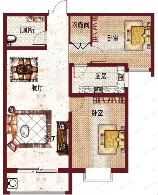 盛世瑞景院2室2厅1卫户型图