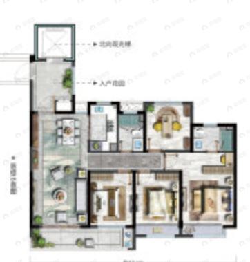 华董璞丽湾4室2厅2卫户型图