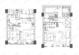 3室2厅2卫建面59平户型图