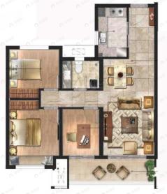 千禧城3室2厅1卫户型图