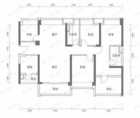 京基梧桐轩4室2厅2卫户型图