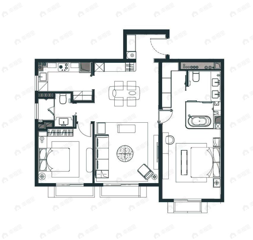 丽苑太和2室2厅2卫户型图