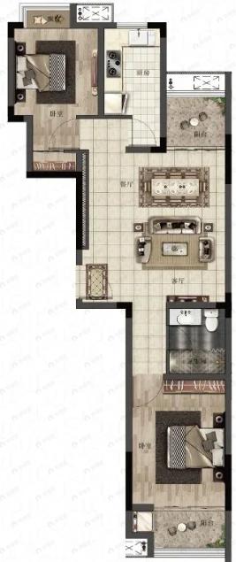 荣景苑2室2厅1卫户型图