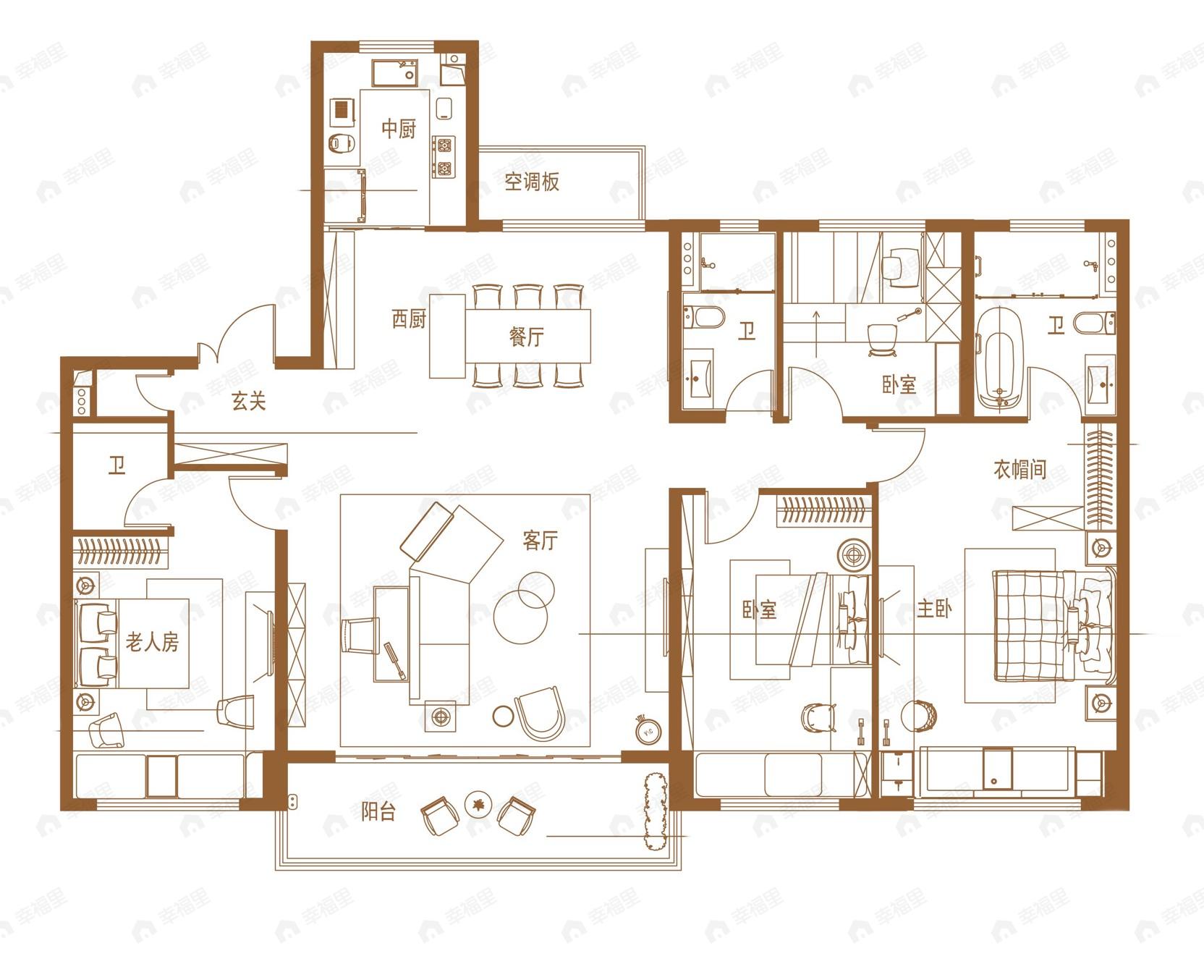 碧桂园天悦4室3厅3卫户型图