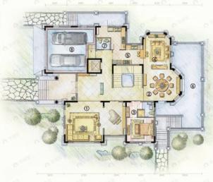 佘山东紫园5室3厅8卫户型图