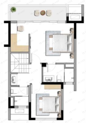 梦享春山可望3室2厅3卫户型图