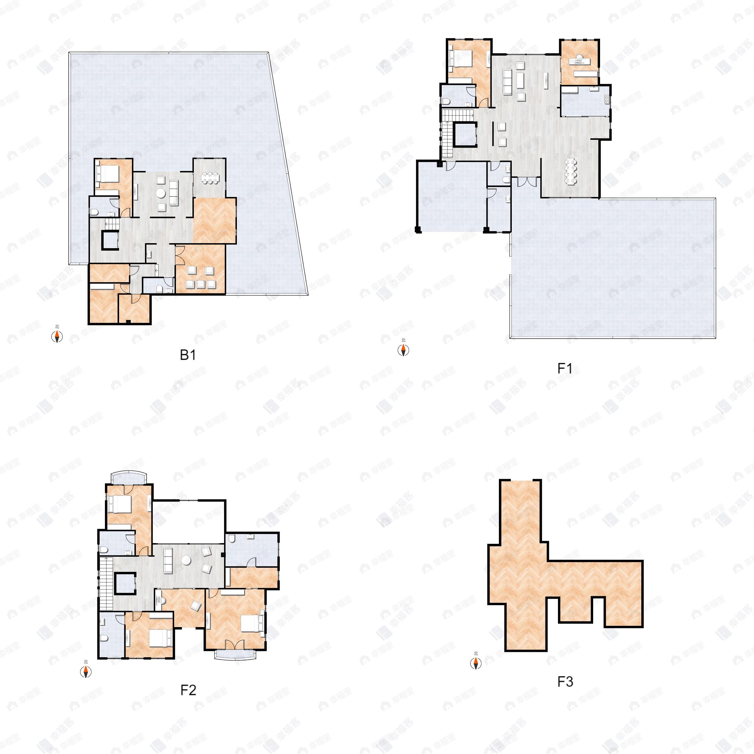 8室2厅7卫建面607平南|北户型图