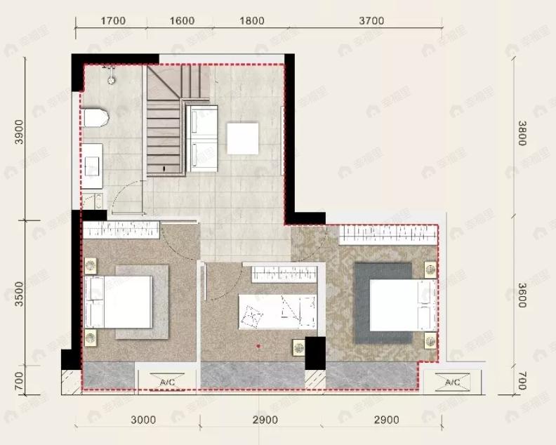中鑫海广场4室3厅2卫户型图