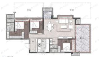 万科翡翠公园3室2厅2卫户型图