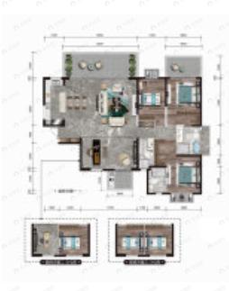 5室2厅3卫建面208平北|南户型图