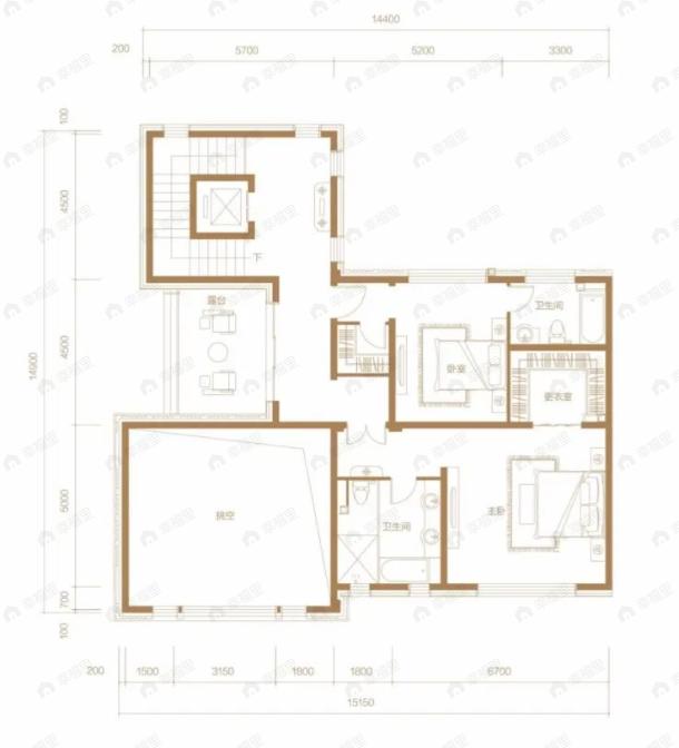 中粮瑞府4室2厅2卫户型图
