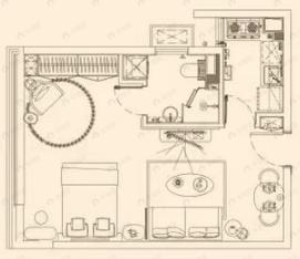 高新尊贵壹方1室1厅1卫户型图