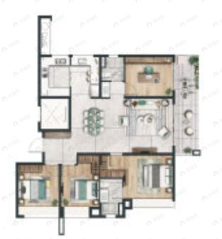 华侨城欢乐天地4室2厅2卫户型图