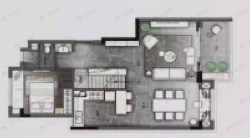华侨城碧桂园莫奈的湖3室2厅3卫户型图