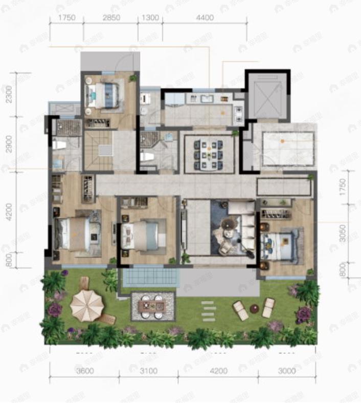 首开龙湖紫云赋4室2厅3卫户型图
