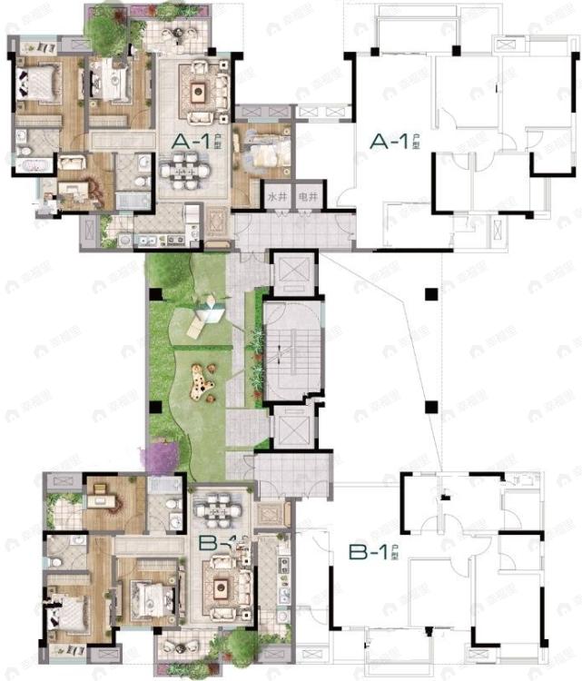 3室2厅2卫建面118平南|北户型图