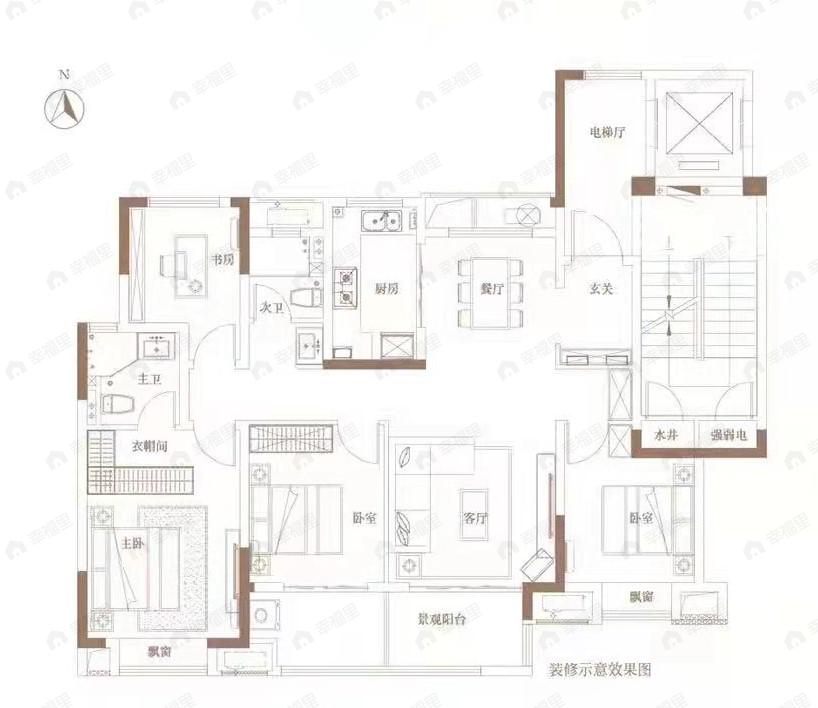 庐江弘阳时光里4室2厅2卫户型图