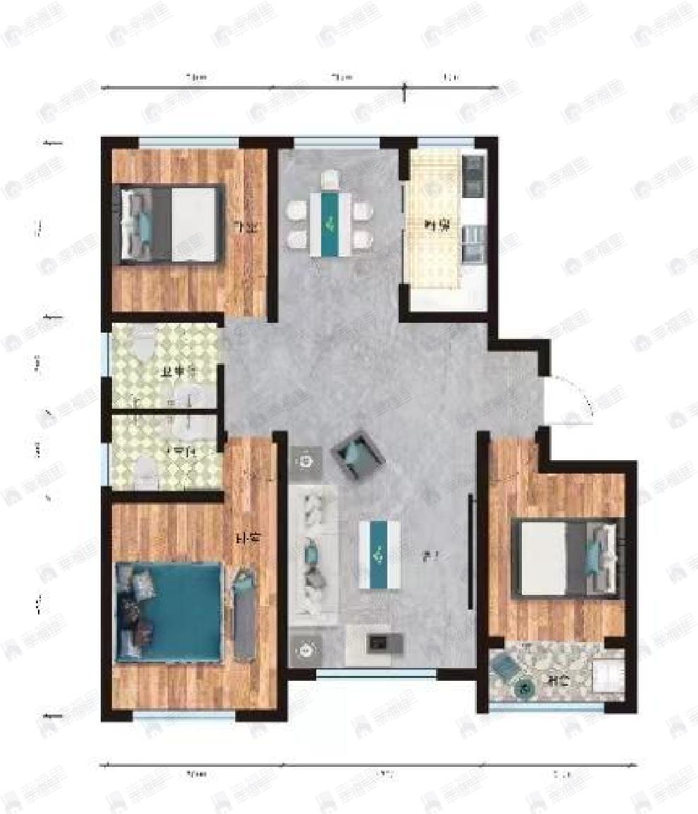 一世界书香华府3室2厅2卫户型图
