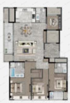 蓝城春风和院4室2厅3卫户型图