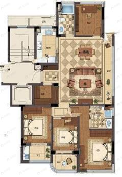 4室2厅2卫建面130平南户型图