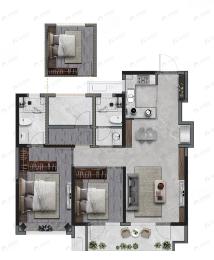 博观星海知海园望海园3室2厅2卫户型图