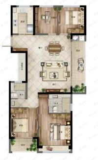 首开中庚·雲境4室2厅2卫户型图