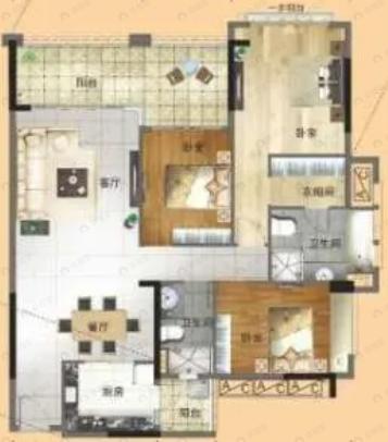3室2厅2卫建面135平undefined户型图