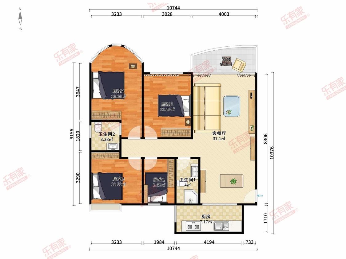 整租·嘉悦名都名校1号