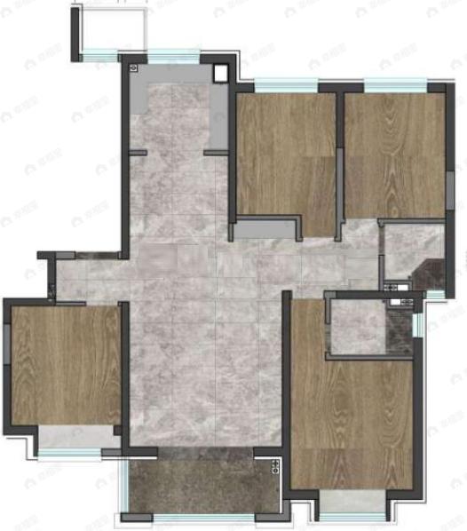 金泰新理城4室2厅2卫户型图