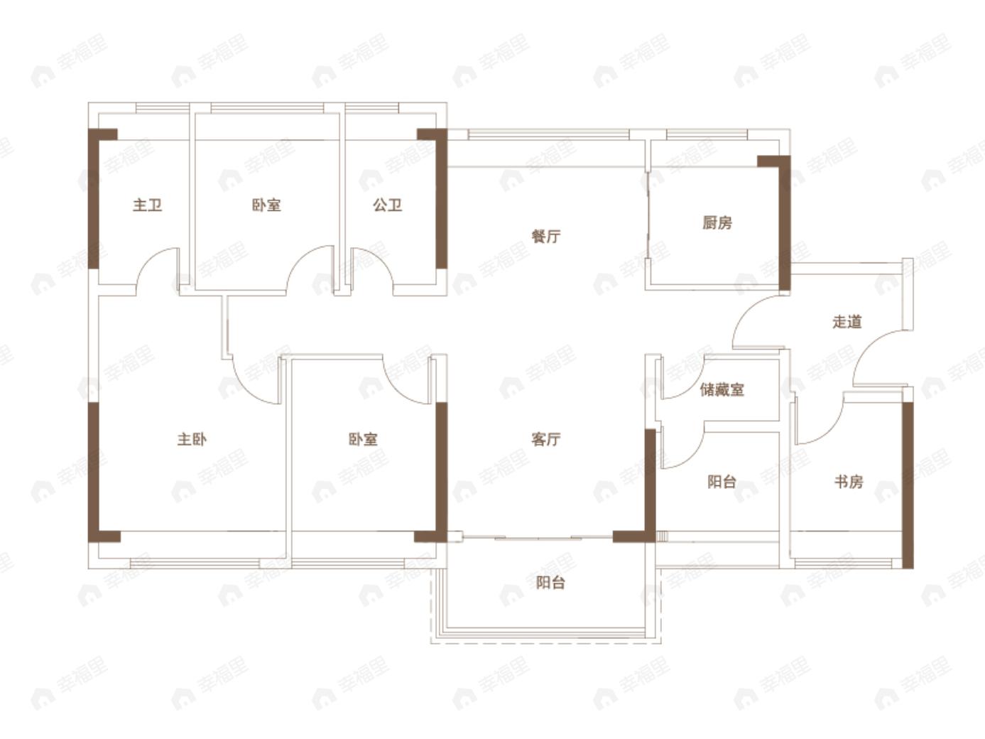 领南星河荣誉4室2厅2卫户型图