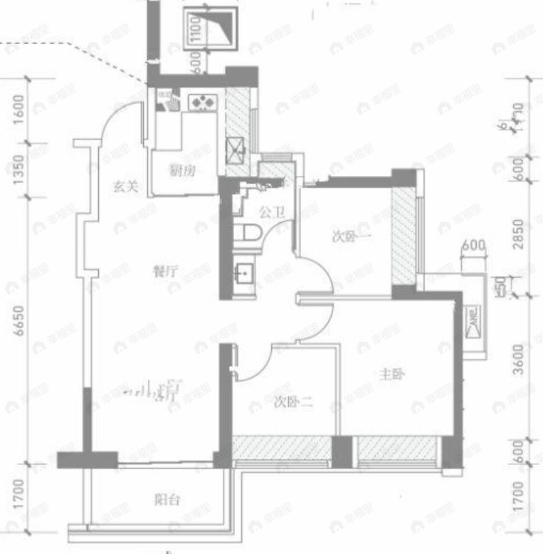 满京华金硕华府3室2厅2卫户型图