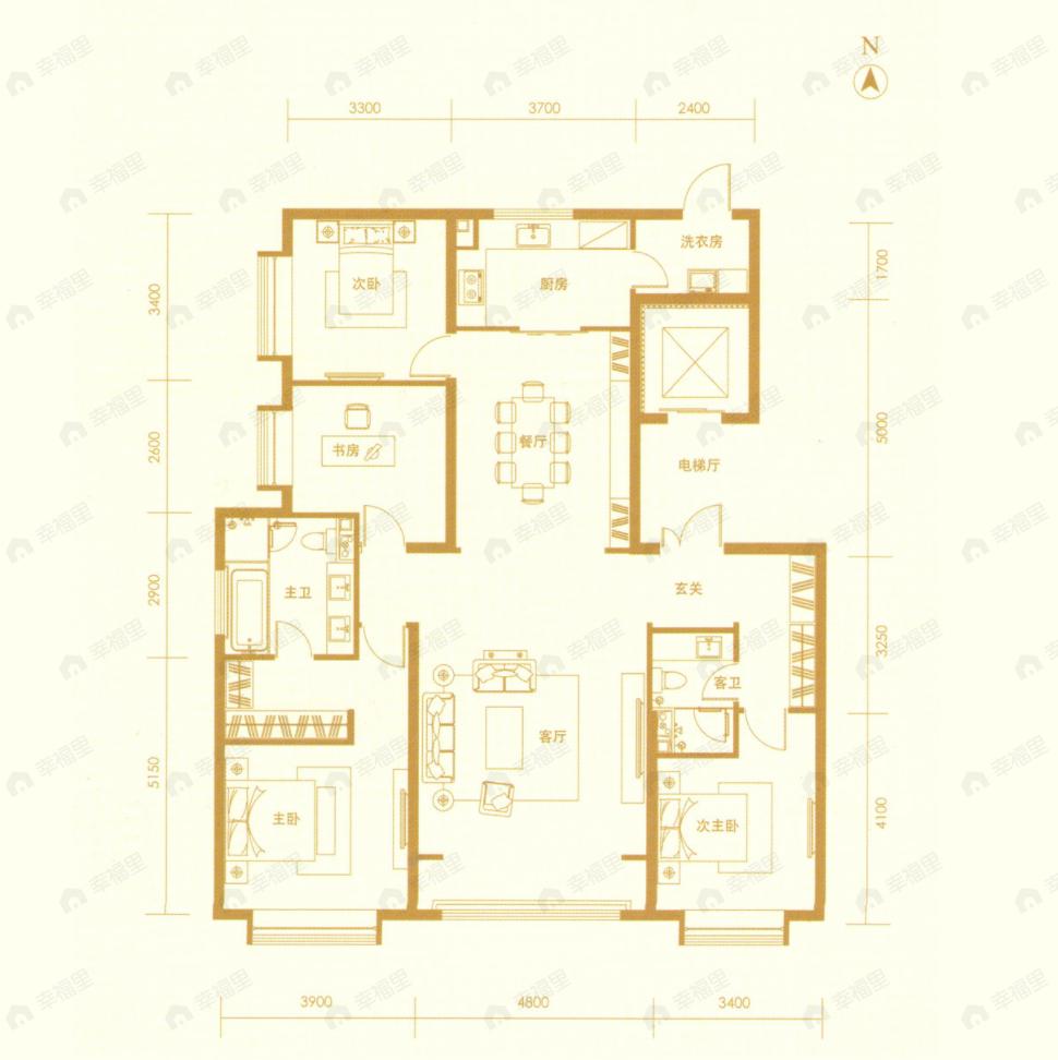 华远裘马四季4室2厅2卫户型图