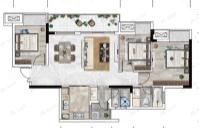 天泰西辰合光3室2厅2卫户型图