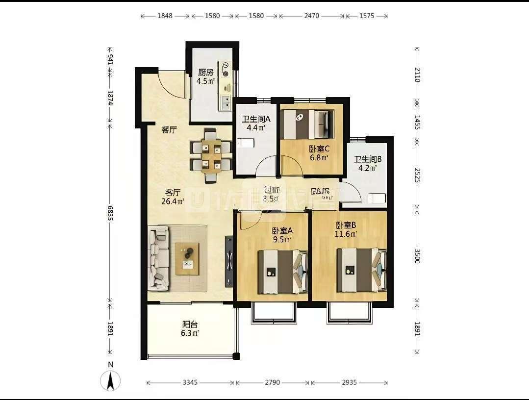 整租·新希望白麓城(郦璟苑)