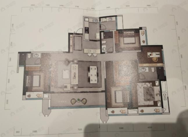 长嘉汇一期5室2厅3卫户型图